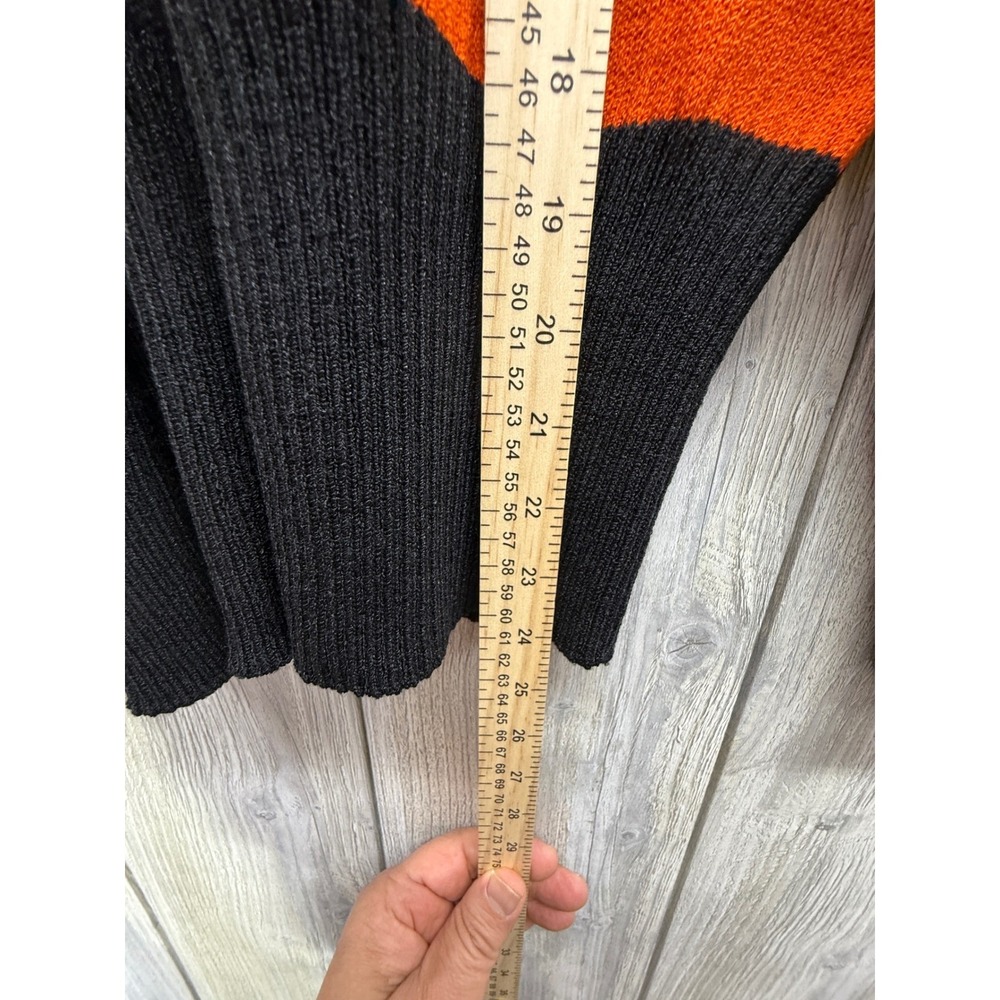 Toula Vintage Colorblock Geometric Zip Up Cardigan Sweater Womens 10 Black Multi - Picture 8 of 13